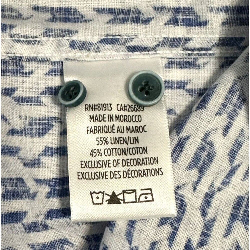 Robert Graham Tulsa Geo Blue‎ White Long Sleeve Button Down Shirt Men's S NEW - Picture 11 of 14